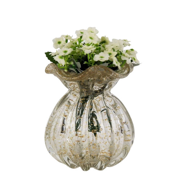 Trouxinha De Murano - Vaso Decorativo De Cristal Com Pó Doura