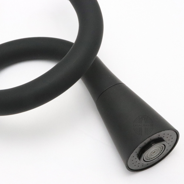 Tubo  Para Torneira Cozinha Preta Gourmet Cônico 2 Jatos Casa