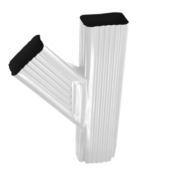 Tubo Adaptador de Duas Descidas "Y" 30cm Alumínio Branco BellaCalha