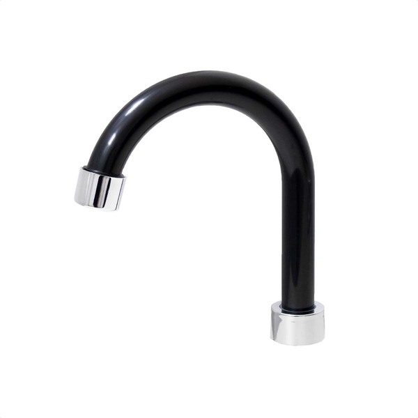 Tubo Bica 3/4 Para Torneira Cozinha Em Abs Preto Com Arejador