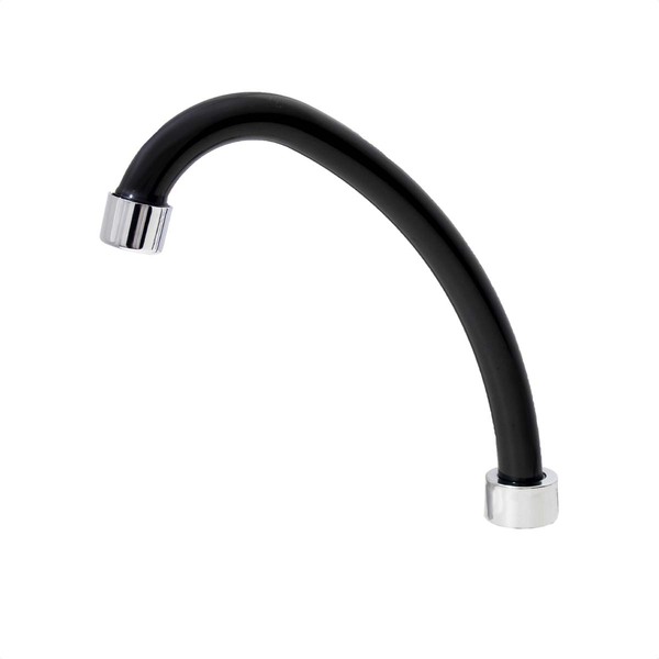 Tubo Bica 3/4 Para Torneira Cozinha Em Abs Preto Com Arejador