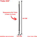 Tubo Bica 5/8" Flexível Silicone Cinza Aço Inox Para Torneira