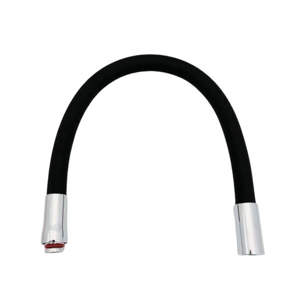 Tubo Bica 5/8" Flexível Silicone Preto Aço Inox Para Torneira