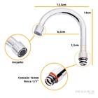Tubo Bica Móvel Inox Cromado 1/2 Para Torneira Com Arejador F