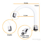 Tubo Bica Móvel Para Torneira Lavatório Inox Revestido Silico