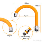 Tubo Bica Móvel Para Torneira Lavatório Inox Revestido Silico