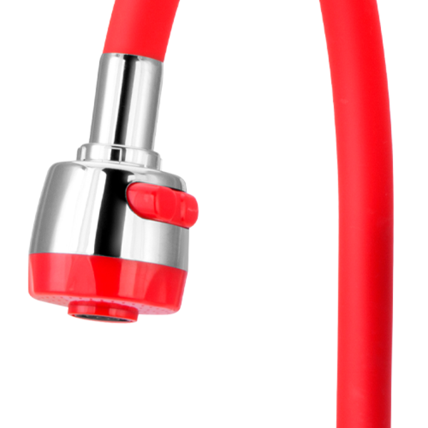 Tubo Gourmet Flexível Vermelho Para Torneira De Cozinha