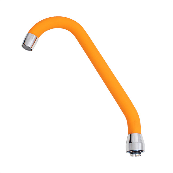 Tubo Inox Bica Móvel Para Torneira Revestido Silicone Laranja