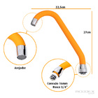 Tubo Inox Bica Móvel Para Torneira Revestido Silicone Laranja