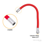 Tubo Para Torneira Flexível Inox Revestido Silicone Vermelho