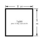 Tubo Quadrado Natural - 8cm X 8cm X 6,00m (tq080)