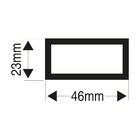 Perfil Tubo Retangular Alumínio 3mx46mmx23mm Prata Fosco