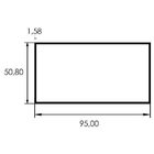 Tubo Retangular Preto - 5,08cm X 9,50cm X 6,00m - Cortado C/