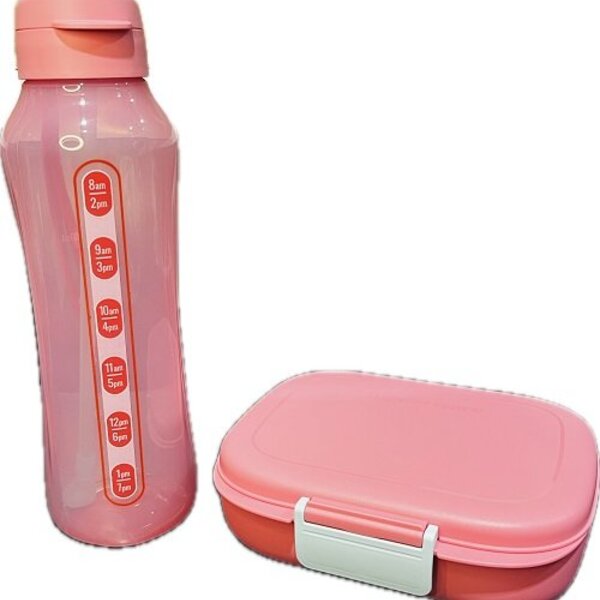 Tupperware Kit 2 Peças Porta Lanche E Garrafa Aquavibe Com Ca