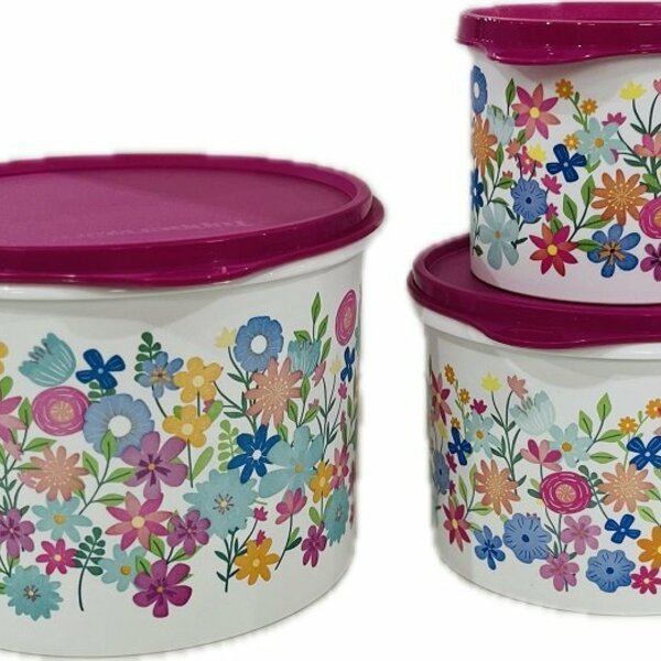 Tupperware Kit 3 Peças Potes Bouquet Amor Kit 3 Potes