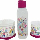 Tupperware Kit 3 Peças Potes E Garrafa Bouquet Amor Potes E G