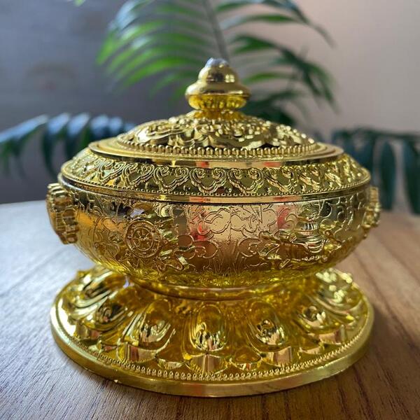 Turíbulo Defumador Incensario Dourado Importado