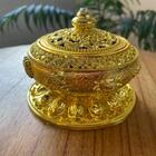 Turíbulo Defumador Incensario Dourado Importado