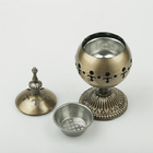 Turíbulo Incensário De Mesa Em Metal Prata Silver