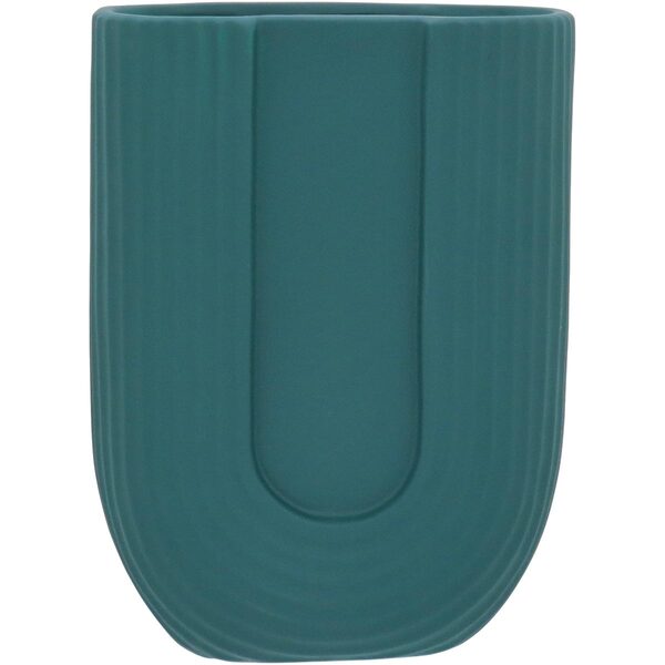 Turim Vaso Decorativo Enfeite 28x21x9cm Cerâmica Azul