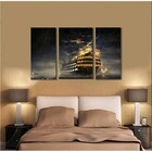 Uadro Decorativo Navil Ingles Atracado No Mar 3 Peças