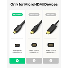Ugreen Cabo Micro Hdmi Para Hdmi 4k 60hz 2 Metros Preto