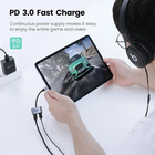 Ugreen Hub Adaptador Usb-c 2 Em 1 Áudio Suporta Pd 3.0 Cinza