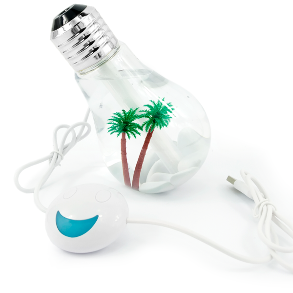 Umidificador Aromatizador De Ar Formato Lâmpada 400ml Com Luz