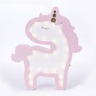 Unicórnio Baby Luminoso Mdf Luminária Led Rosa Super Fofo