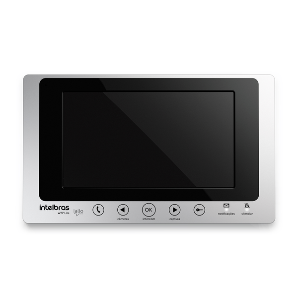 Unidade Interna Prata e Preto Allo WT7 Lite Intelbras