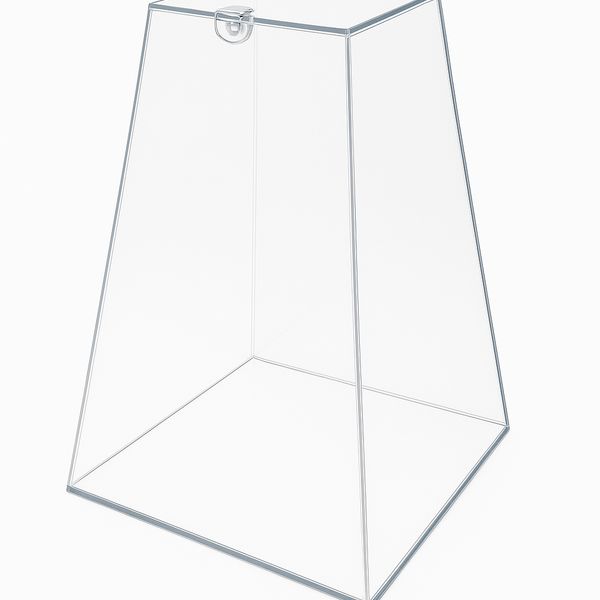 Urna Pirâmide De Acrílico 15 Cm X 15 Cm X 20 Cm / 3 Mm