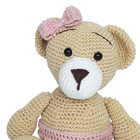 Ursa Duda De Lacinho Rosa Amigurumi Crochê