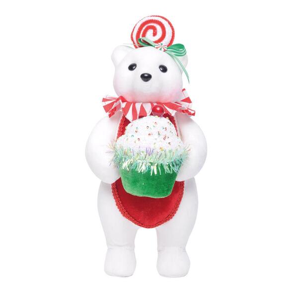 Urso Decorativo Com Cupcake Bco/vrm/vrd 32x14x14 1023708
