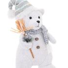 Urso Polar Winter Elevado Em Poliéster 1pc 37 Cm Decoração De