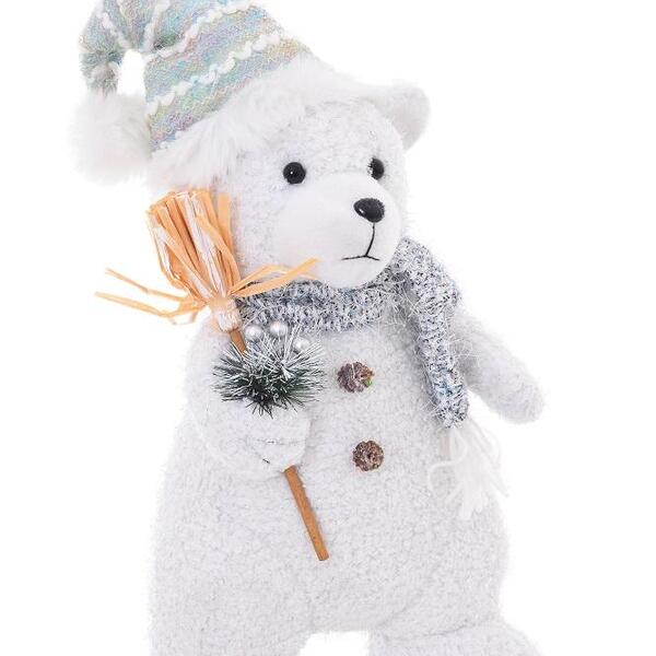Urso Polar Winter Elevado Em Poliéster 1pc 37 Cm Decoração De