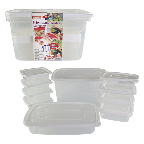 Vailha Plastica Com 10 Potes Conjunto Completo De Recipientes