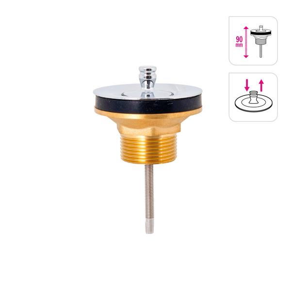 Válvula Para Pia de Banheiro Cromada Sem Drenagem 7/8" Ajustável CWBR06 Equation