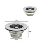 Válvula Americana 3.1/2" Aço Inox C/ Cestinha Para Pia Cuba d