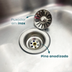 Válvula Americana 3 1/2 Ralo De Pia Para Cozinha Aço Inox Abs