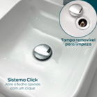 Valvula Click 1 1/4 Com Prolongador 14cm Inox Para Cuba De Ap