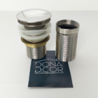 Valvula Click 1 1/4 Com Prolongador 14cm Inox Para Cuba De Ap