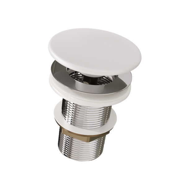 Válvula Click 1 1/4 Inox C/tampa Cerâmica - Fabribam Branco F