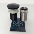 Valvula Click 1 1/4 Preta Com Prolongador 14cm Inox Para Cuba