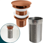 Valvula Click 1 1/4 Rose Gold Com Prolongador 14cm Inox Para