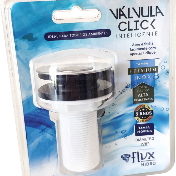 Válvula Click 7/8 Tampa Pequena - Corpo Pvc Inox
