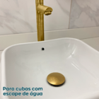 Válvula Click Dourada Com Ladrão 1 1/4 Inox Ralo Click De Pia