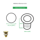 Válvula Click Dourada Para Cubas