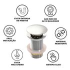 Válvula Click Luxo Inox 304 Prata Cuba Banheiro 7/8