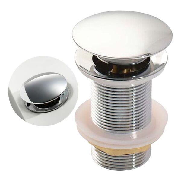 Válvula Click Luxo Inox 304 Prata Cuba Banheiro 7/8