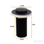 Válvula Click Pop Up 7/8 Preta Com Tampa Interna Inteligente